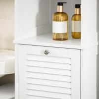 Armario para baño Alto Mueble Columna de Baño Estanterías de Baño con 2 Puertas y 1 Cajón Blanco - details 34