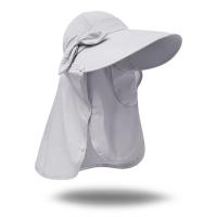 Gorra de sol con visera de ala ancha, sombrero de protección solar UPF + 50, máscara facial desmontable, cuello, solapa, para senderismo, ciclismo al aire libre, Playa - details 13
