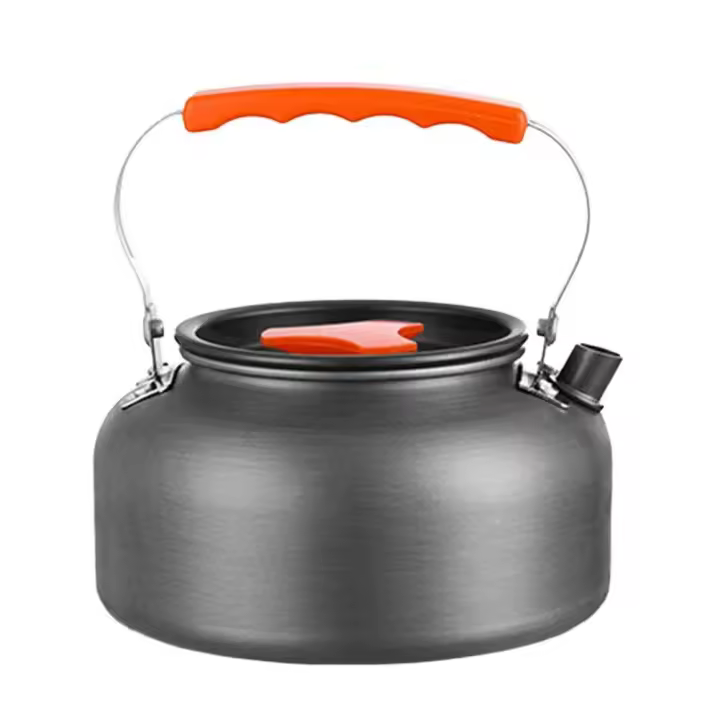 Tetera de 0,8/1,6l, cafetera de aleación de aluminio, tetera portátil multifuncional para acampar, para pesca y montañismo - 1