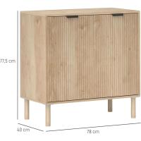 Salón Aparador con Estante Ajustable 2 Puertas Sistema Antivuelco Patas de Madera de Pino - details 2