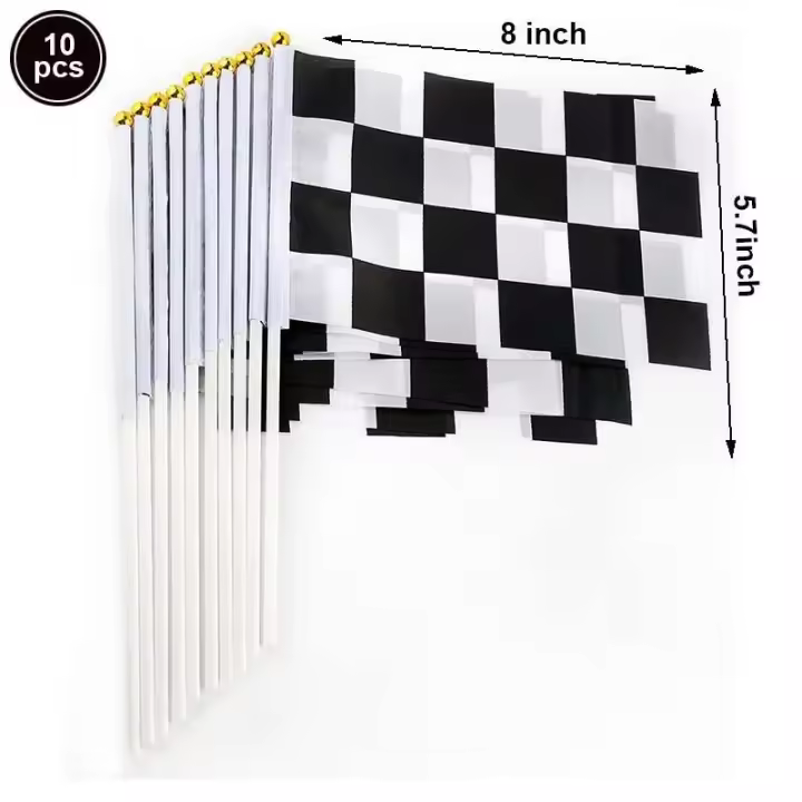 Mantel de Mesa de Tema de Carreras Cuadros Negros y Blancos Cubierta de Mesa de Plástico para Decoración de Fiesta de Cumpleaños - 1