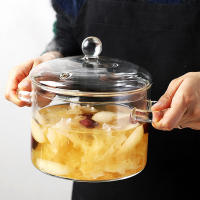 Cacerola de vidrio con cubierta más gruesa y pesada, olla de silicona de boro alto para Fideos, sopa, leche, comida para bebés - details 4