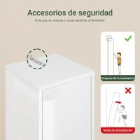 Mueble de baño tipo columna con armario alto, estanterías de baño con 5 estantes abiertos, 2 puertas y 1 cajón, color blanco, 20 x 20 x 180 cm - details 83