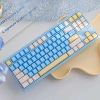 Teclas translúcidas azules de 164 teclas, PBT ABS, doble disparo, perfil de cereza, juego grande de teclas para teclado nical con diseño Alice - details 1