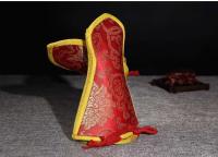Campana y maja Juego de campanas nepalesas, funda protectora de artefactos tántricos de almacenamiento, bolsa de brocado, tamaño grande 19 cm - details 12