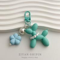 Llavero creativo con forma de globo de perro Kawaii, llavero con forma de perro de gelatina, llavero con forma de flor para cachorro, accesorio colgante - details 12