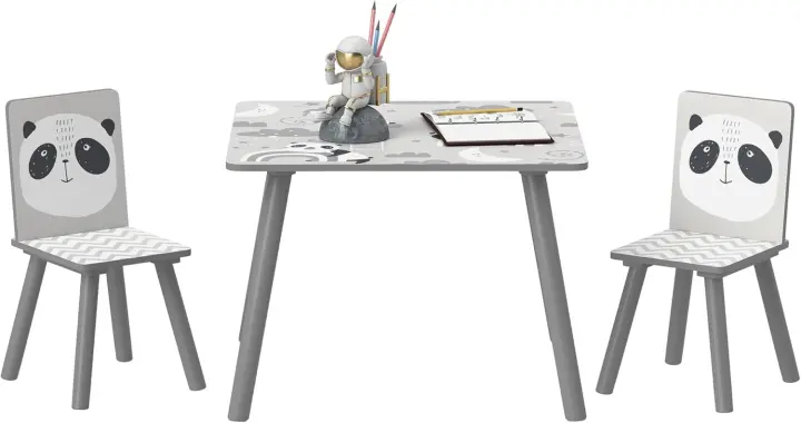 Juego de Muebles para Niños Pequeños Conjunto de Mesa y Sillas en Verde y Blanco para Dormitorio y Sala de Juegos Adecuado para Niños de 3-8 Años - 1