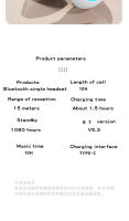 VAORLO-Auriculares Bluetooth de una sola oreja, audífonos TWS con Clip para la oreja, estéreo HIFI, reducción de ruido Dual, impermeables, a prueba de sudor, para música, juegos deportivos - details 16