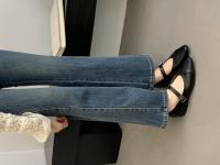 Francés retro hebilla de una palabra Mary Jane zapatos boca ligera cabeza cuadrada tacón grueso solo zapatos pequeños zapatos de cuero - details 14
