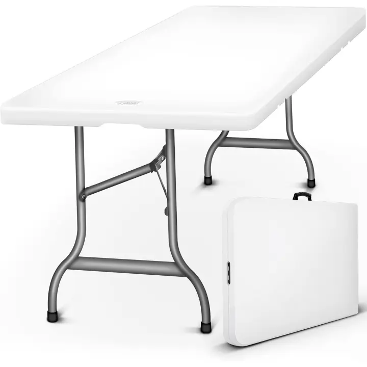 Mesa de Camping Plegable Multifuncional 180 x 75 cm Portátil para Jardín, Balcón, Picnic - 1