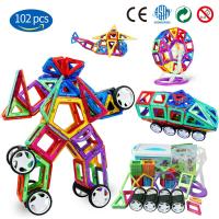 102piezas de bloques de construcción magnéticos diseñadores de conjuntos de construcción modelos y juguetes de construcción juguetes de construcción educación de azulejos magnéticos para niños juguetes Montessori - details 1