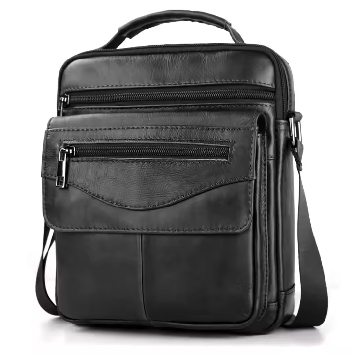 Bandolera de Piel Grande, Bolso de Cuero para hombre - 1