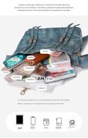 Bolsa de motocicleta de mezclilla azul resistente al desgaste impermeable con diseño de borla y cuerda - details 19