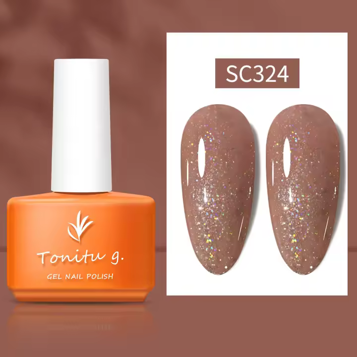 Tonitu G 7ml Esmalte de uñas en gel semipermanente Oro Plata Brillo Lentejuelas UV LED para salón de manicura y arte de uñas DIY en casa - 1