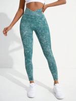 Pantalones de yoga para entrenamiento de ejercicio, cintura cruzada para gimnasio para mujer, levantamiento de cadera, ajuste ajustado para deportes al aire libre - details 3