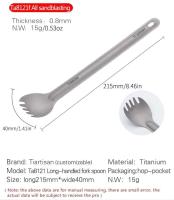 Tiartisan - Cuchara deportiva de titanio, mango largo, vajilla, villa portátil ultraligera para exteriores, equipo de camping - details 9