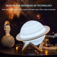 Lámpara de noche Saturno con impresión 3D, Luz De Luna con Control remoto táctil, decoración de dormitorio, regalos para niños, 13/16/22cm, 16 colores - details 9