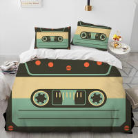 Juego de Ropa de Cama con Música Retro y Nostálgica Funda de Edredón y Funda de Almohada para Cama King Queen Tamaño - details 1