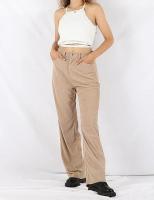 Otoño Invierno pantalones de pana de pierna ancha de cintura alta para mujer moda coreana algodón Casual todos medianos - details 7