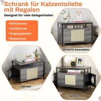 Caja de Arena de Gato de Madera Enchufe Occulto para Muebles Armario de Almacenamiento de Mascotas con Estante Baño Interior para Gatos - details 10