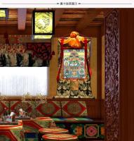 Tangka, el dios de la riqueza con cinco apellidos, pinturas colgantes pintadas a mano de Xizang, artículos tibetanos, interior de gran tamaño, 120 cm - details 1