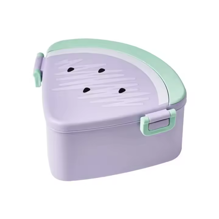 Fiambrera Bento para Niños Diseño Animado Kawaii Sandwich de Rana Caja de Almuerzos Portátil para Picnic Contenedor de Frutas - 1