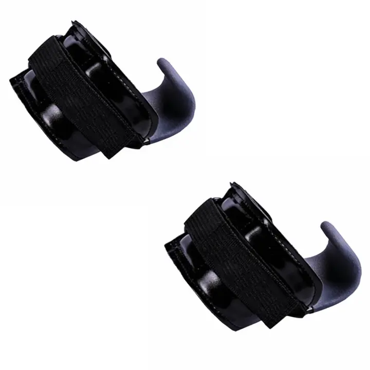 Correas de elevación tipo gancho SBR, gancho de agarre para levantamiento de pesas ajustable, protector de muñeca de potencia auxiliar antideslizante suave, 1 par - 1