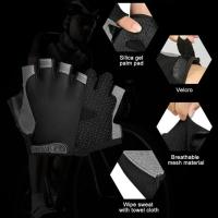 Guantes de ciclismo transpirables antideslizantes de medio dedo para hombres y mujeres, manopla de gimnasio, Fitness, deporte, entrenamiento - details 10