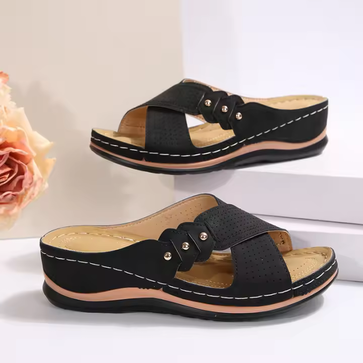 Zapatos de Mujer con Plataforma de Cuña Talla 43 Huecos 2025 Pantuflas de Suela Gruesa - 1