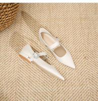 Zapatos planos de tacón bajo con punta de diamantes de imitación, zapatos de mujer - details 29