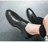 7236 Zapatos formales de cuero genuino para hombres de negocios, cómodos y elegantes a la moda - details 4