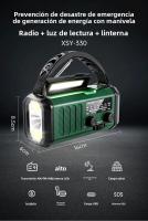 Radio de emergencia NOAA portátil Manivela de mano, batería de carga solar, linterna incorporada, luz de lectura y alarma SOS Compacta y para acampar y emergencias - details 1