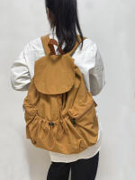 Mochila de moda Práctico diseño de cordón de gran capacidad Nicho casual y liviano hombres y mujeres pueden llevar mochila de tela lavada - details 15