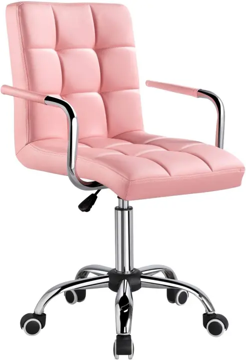 Silla de Oficina Giratoria con Ruedas Ajustable en Altura, Carga Máxima 120Kg, Resalto Marrón Claro - 1
