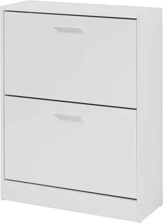 Zapatero de Entrada Compacto de Madera Melamínica Doble Profundidad, 3 Puertas Abatibles, Guarda hasta 18 Pares de Zapatos Tamaño 24x63x120 cm - 1