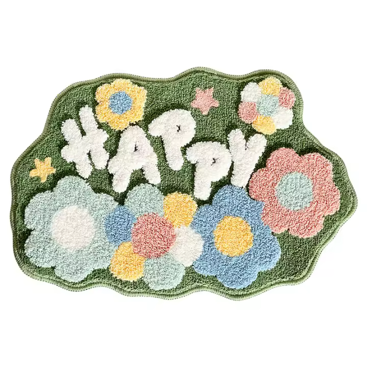 Alfombras de baño antideslizantes, Alfombra de microfibra suave, Extra suave, absorbente de agua, Floral, para suelo de Ducha - 1