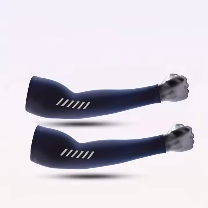 1 Par de Mangas Deportivas Ligeras y Transpirables para Hombres - Tela de Seda Helada, Absorbente de Sudor, Nylon Duradero para Ciclismo, Pesca, Correr y Senderismo, Negro, Esenciales para Correr | Manga de Tela Elástica | Tela Ligera - 1