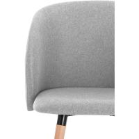 Silla de Comedor Nórdica Ergonómica con Resalto y Brazos Tapizada en Lino Madera para Patas - details 15