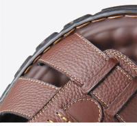 Sandalias informales impermeables para hombre, zapatos transpirables de cuero, antideslizantes, para playa y exterior, Verano - details 6