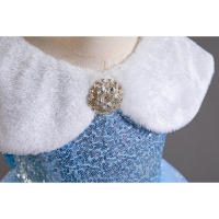Vestido de malla largo con lentejuelas para niñas, estilo princesa, para presentaciones de piano. - details 6