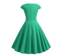 Vestido de verano para mujer, Color sólido, Retro, Vintage, años 50, 60, informal, para fiesta y oficina, Vestidos Rockabilly - details 19