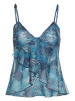 Nibber-Chaleco estampado transparente de malla para mujer, camisola Sexy informal con cuello en V sin mangas con tirantes - details 1