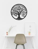 Decoración de pared de árbol de la vida de metal, arte de silueta para regalo, decoración del hogar para jardín interior y exterior (negro, 28x28cm) - details 1