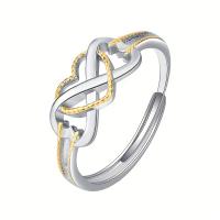 Anillo de Plata Esterlina 925 con Corazón Dorado y Símbolo de Infinidad - details 5