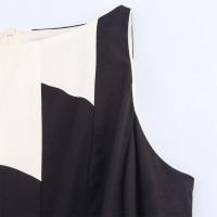 Vestido de Globo Contrastante sin Mangas Impresión a Negro y Blanco Nueva Moda de Verano para Mujeres - details 9