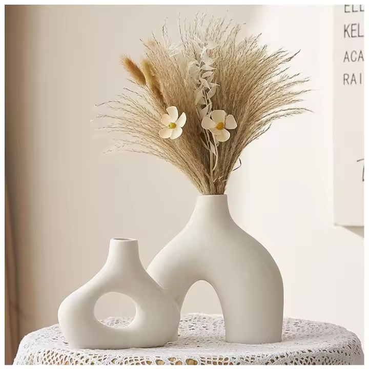 Juego de jarrones de cerámica para decoración moderna del hogar, 2 unidades - 1
