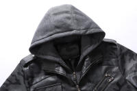 CHAIFENKO Chaqueta de Cuero Camuflaje Grueso Abrigo de Ocio de Invierno con Gorra Desmontable - details 6