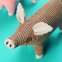 Juguete interactivo para masticar para perros, juguete de peluche con sonido chirriante de dibujos animados, resistente a mordeduras, juguetes para perros con forma de cerdo súper suave para exteriores - details 2