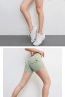 pantalones cortos de Fitness para mujer, pantalones de ejercicio de tres cuartos, Cargo, secado al aire, bolsillo, Yoga, elevación ajustada, Verano - details 3