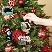 Colgante de gato negro de Navidad, decoración de Ambiente de fiesta de árbol de Navidad, adorno colgante de acrílico, 2023 - details 3